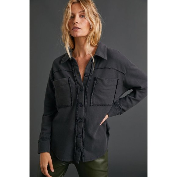 Anthropologie T. la Black Eamon Shacket - Picture 2 of 8